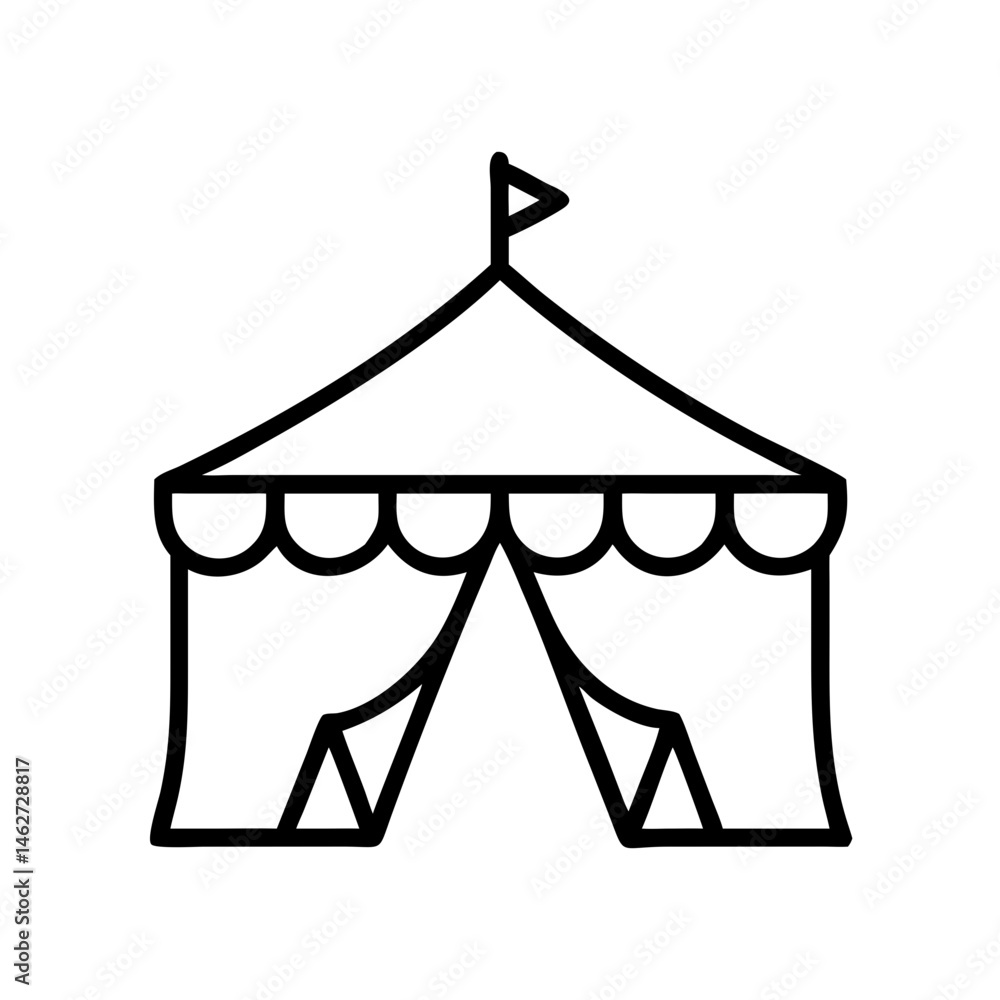 Oktoberfest tent icon in minimalist style Oktoberfest tent icon in minimalist style
