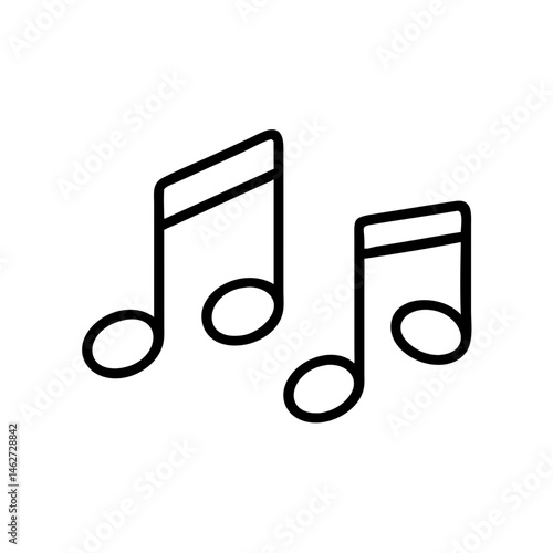 Music Notes Icon Design in Minimalist Style  