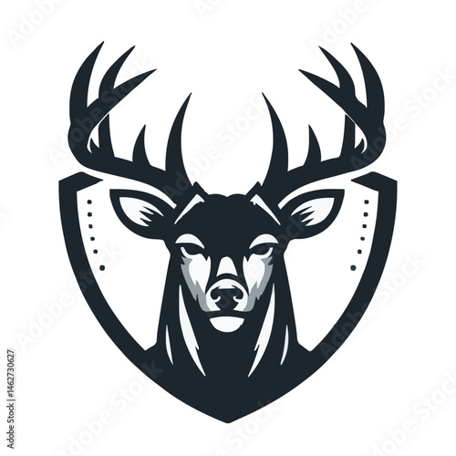Buck, Deer, head Logo, Vector illustration design isolated on white background, Great for your Hunting Logo, Decal & Stickers.