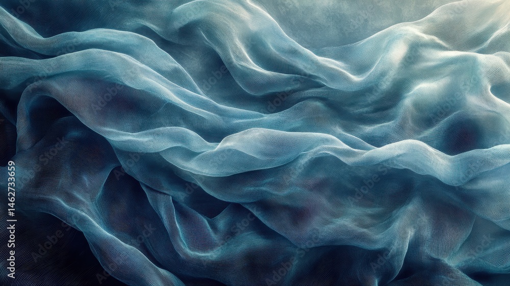 Obraz premium Ethereal sky blue organza