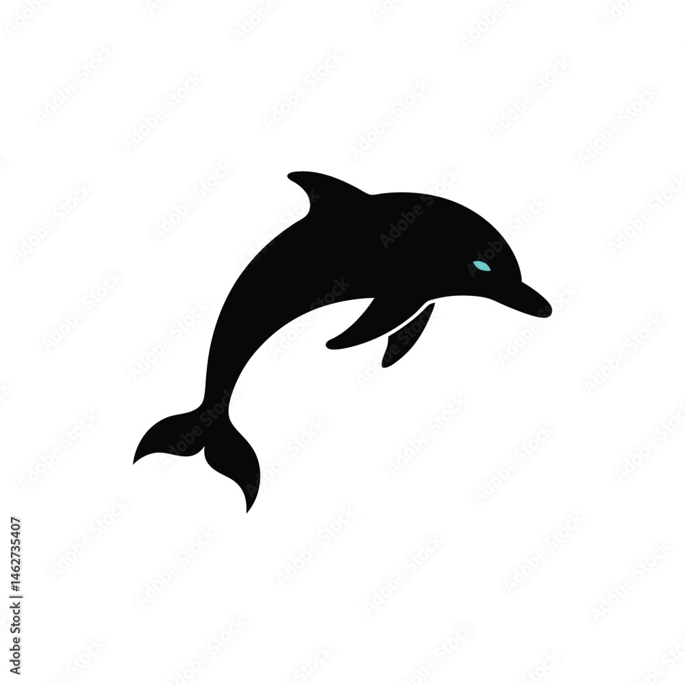 Fototapeta premium dolphin silhouette isolated on white