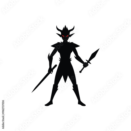 silhouette of a woman with a sword