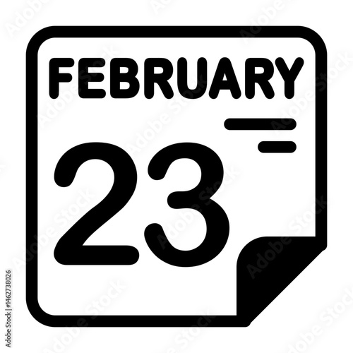 23 February Calendar Icon