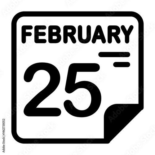 25 February Calendar Icon