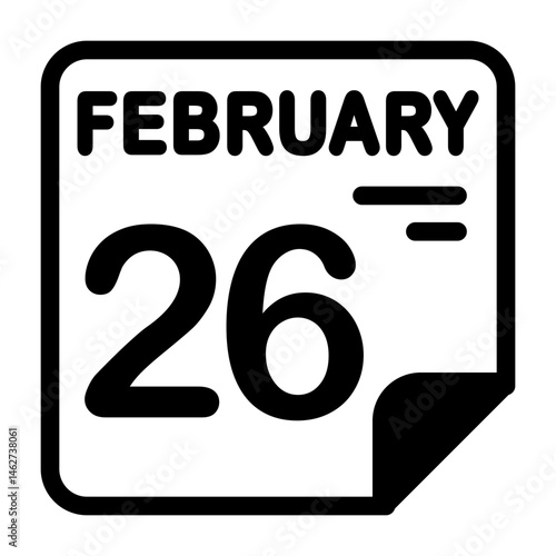 26 February Calendar Icon