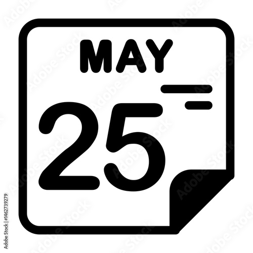 25 May Calendar Icon