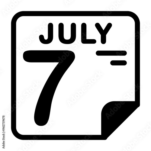7 July Calendar Icon