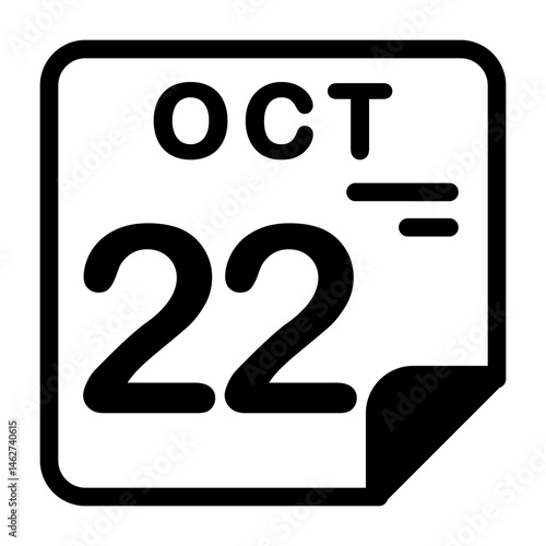 22 October Calendar Icon
