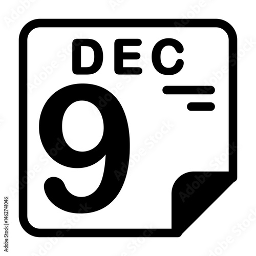 9 December Calendar Icon