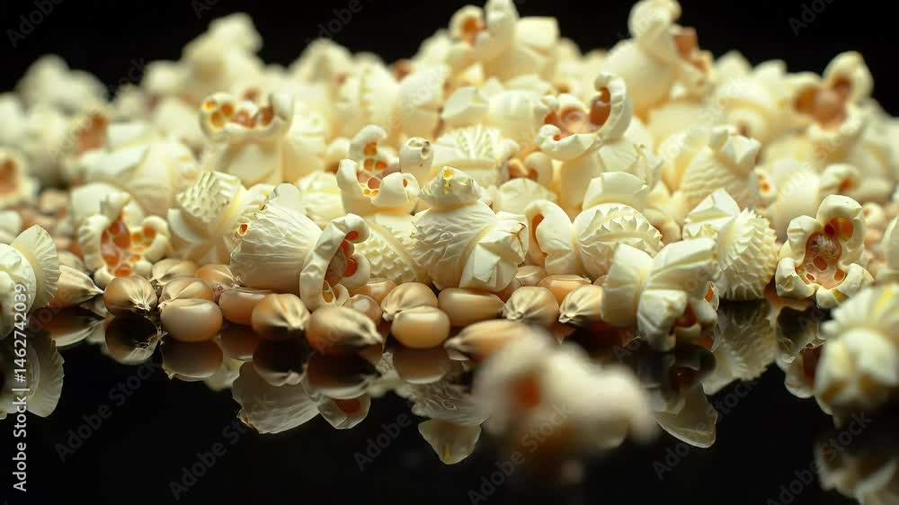 Popcorn Kernels Popping Stop Motion Animation, Snack Transformation Time Lapse, Black Background, Movie Night Food Video Popcorn Kernels Popping Stop Motion Animation, Snack Transformation Time Lapse, Black Background, Movie Night Food Video