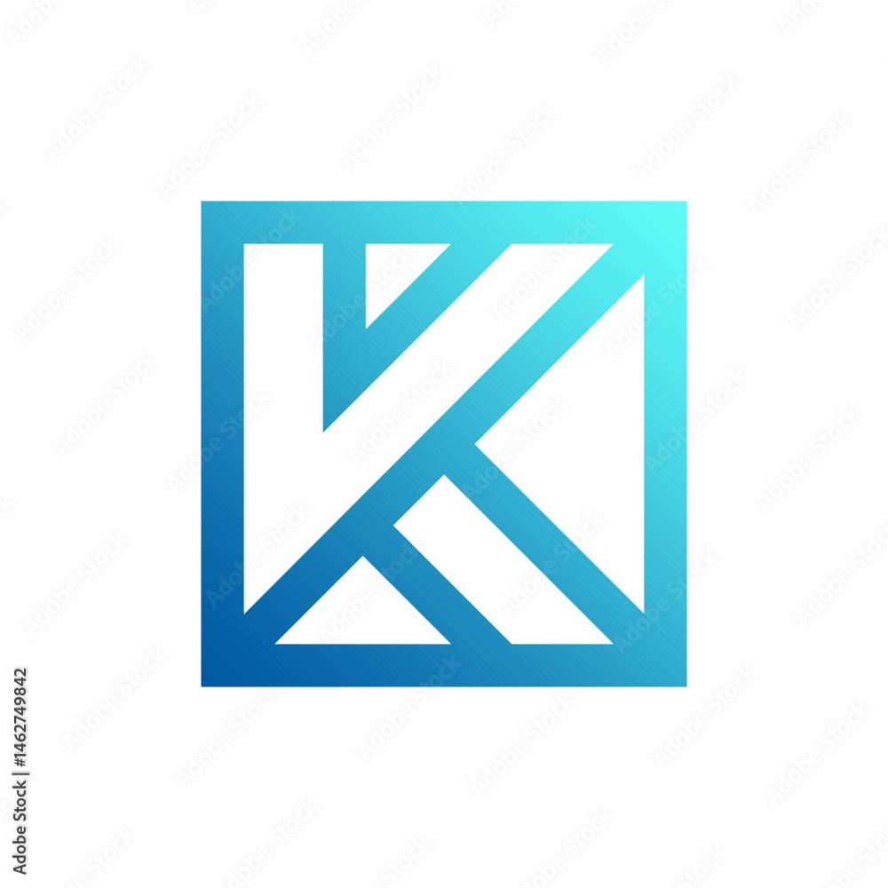 Elegant Abstract Letter K in Square Vector Logo Elegant Abstract Letter K in Square Vector Logo