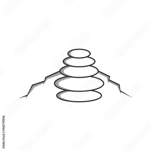 Minimalist Rock Balancing Harmony Vector Design