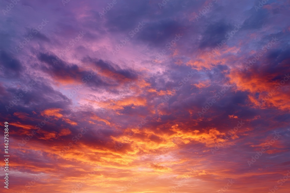 Fiery Sunset Cloudscape: A Dramatic and Colorful Sky Fiery Sunset Cloudscape: A Dramatic and Colorful Sky