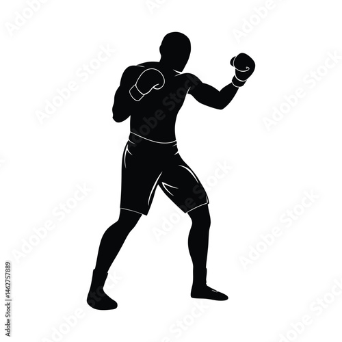silhouette of a man in boxing stance-8