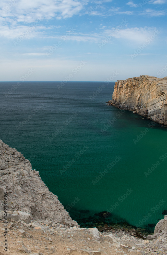 Oman, Middle East, 03-06-2025: view of one of the beaches between fjords near the city of Khasab in the Musandam Peninsula (Ruus Al Jibal), the northeastern point of the Arabian Peninsula