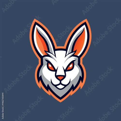 Pygmy rabbit animal head mascot logo for sport and esport isolated