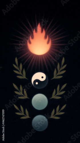 Obraz na płótnie Infographic depicting the difference between the five elements: earth, water, fire, air, and spirit. w salonie