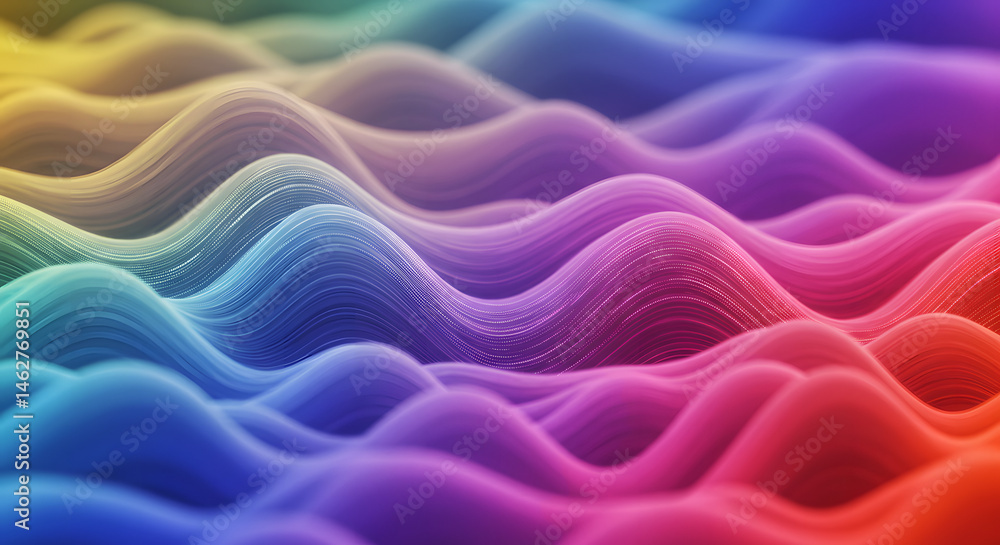 Fototapeta premium A mesmerizing abstract image showing colorful waves in a smooth, dynamic, and flowing design.
