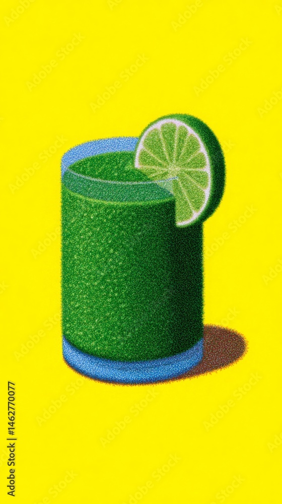 Citrus juice in a glass with lemons and limes.