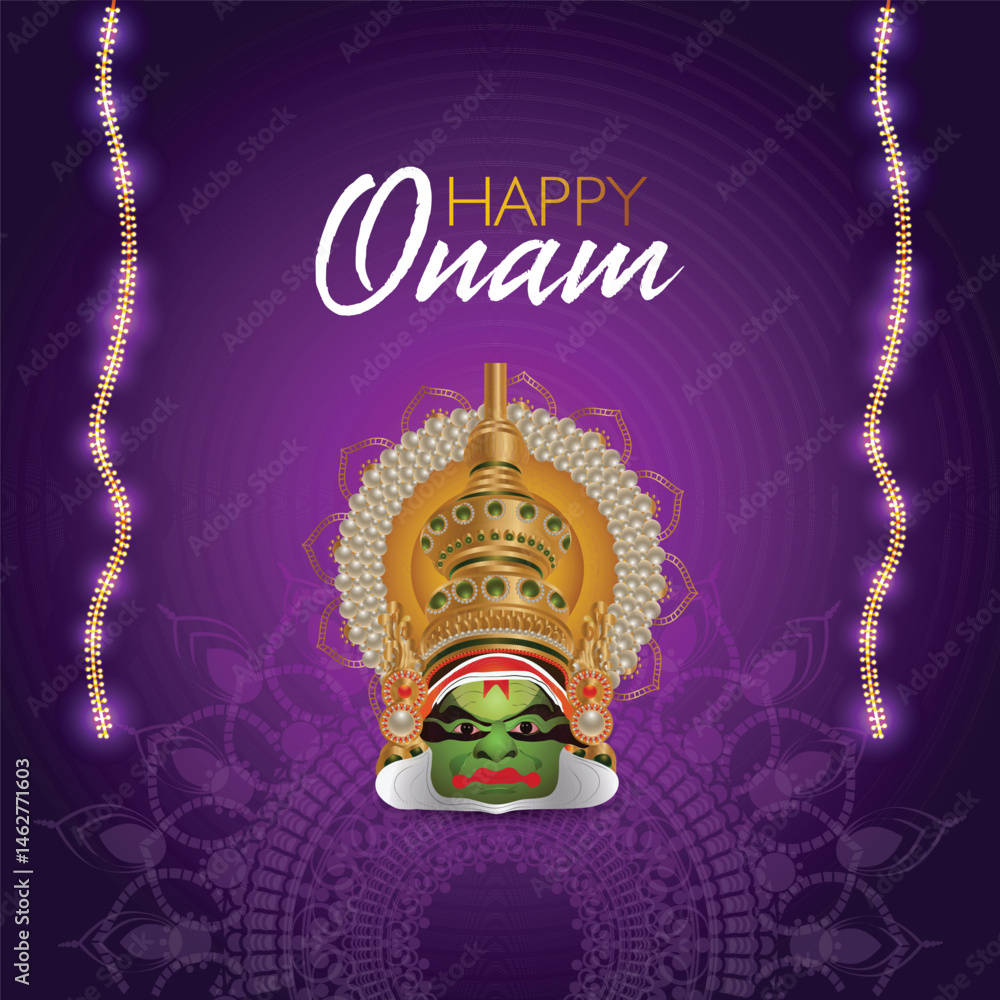 Obraz premium Hindu cultural festival happy onam concept