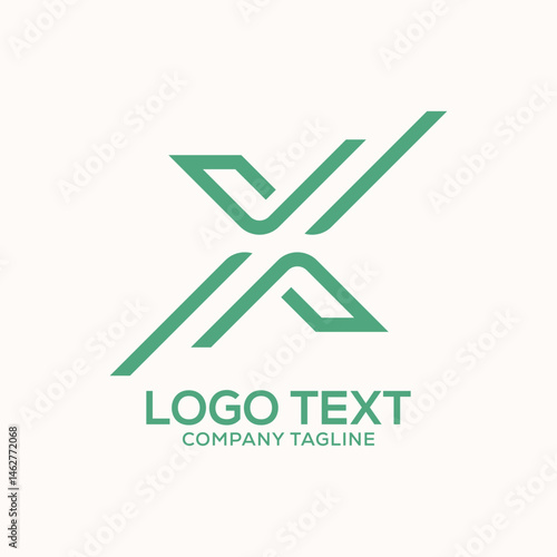 x letter creative green colour logo design