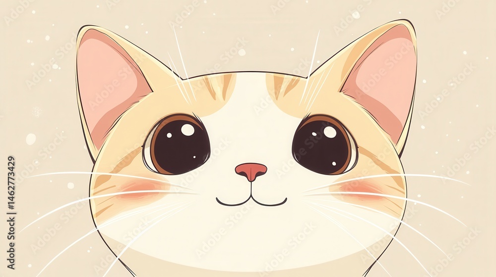 Fototapeta premium Kawaii cat face