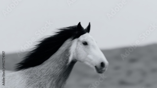 portrait of a white horse