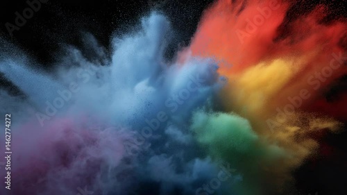 Wallpaper Mural Multicolored Powder Explosion on Black Background Torontodigital.ca