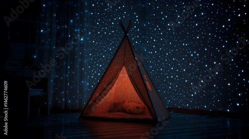 Wallpaper Mural Glowing Paper Star Childs Tent DIY Constellation Playhouse Magical Nighttime Hideaway Creative Kids Room Decor Imaginative Play Space Starlight Sanctuary Whimsical Childrens Retreat
 Torontodigital.ca