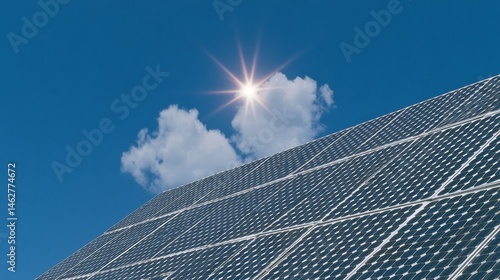 Obraz na płótnie Abstract representation of solar panel with the sun. w salonie