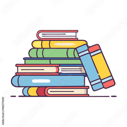 Stack of colorful books for reading and education vector illustration design graphic art