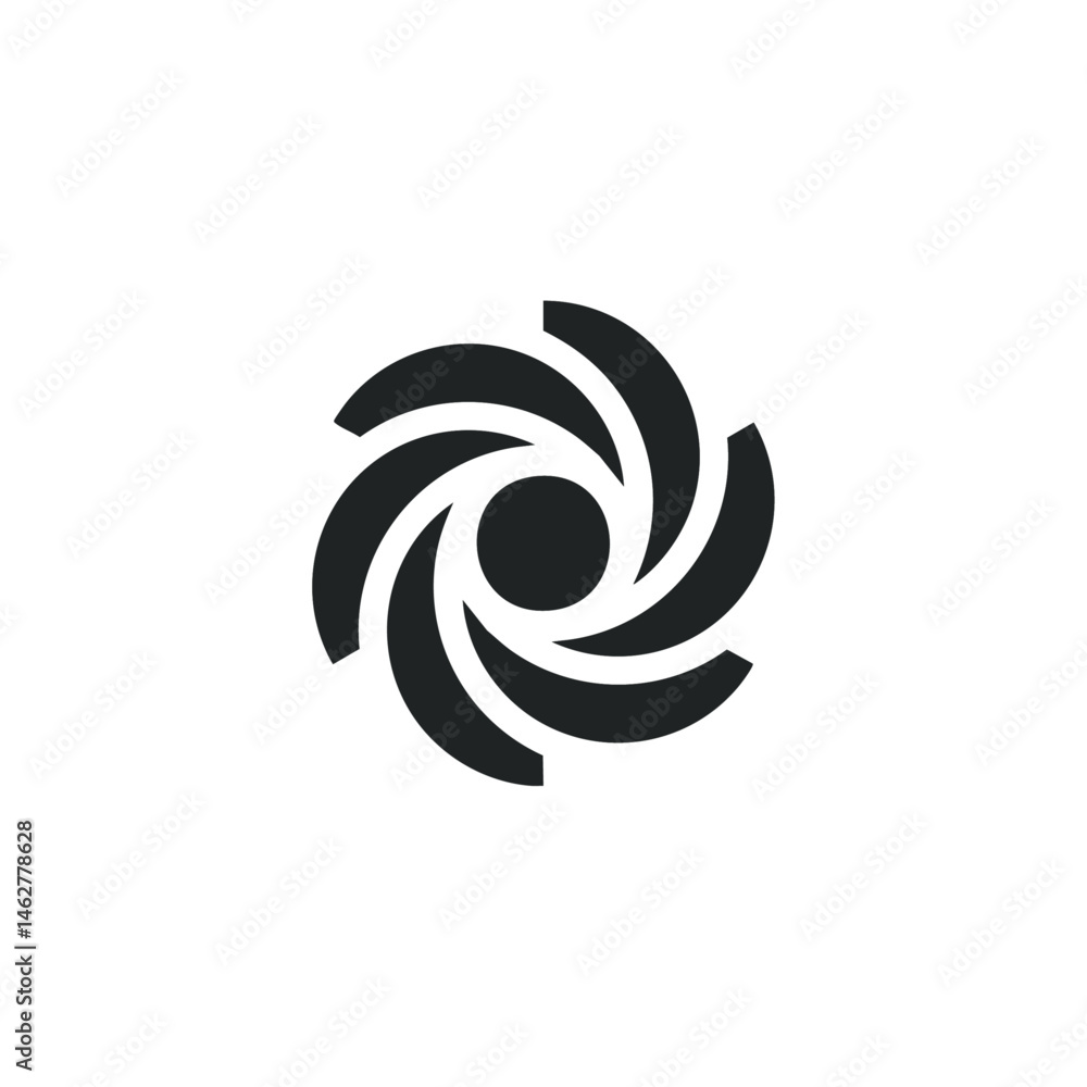 Obraz premium Black hole pin icon logo flat vector design