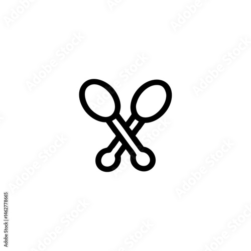 Maracas pin icon logo flat vector design