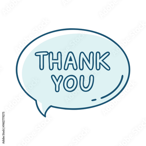 Thank you message bubble vector graphic for appreciation gratitude and thanks giving design