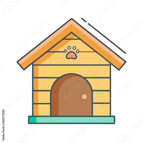 Dog house pet shelter kennel canine home puppy animal wooden pet house doghouse cute doggy icon