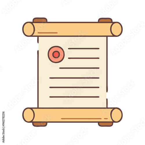 Vintage scroll paper document illustration for history ancient manuscript and message design