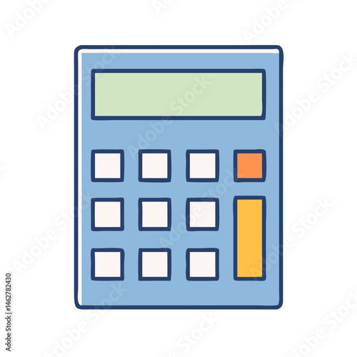 Illustration of calculator financial accounting math business calculation device tool compute