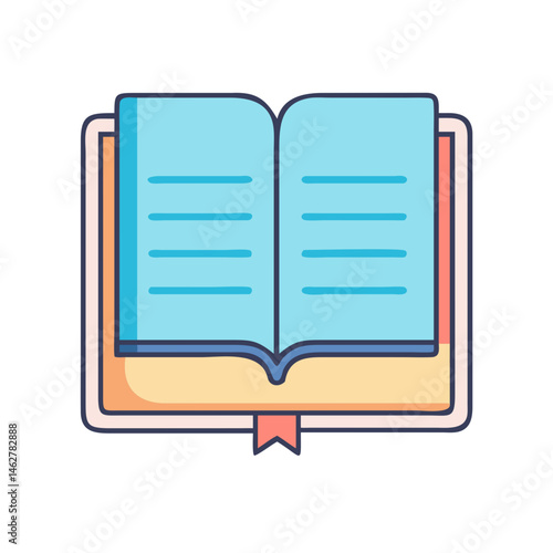 Open book illustration for education reading and learning resources design vector graphic art