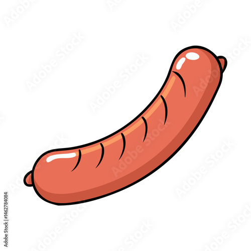 Isolated cartoon sausage drawing vector illustration of delicious grilled sausage for food design