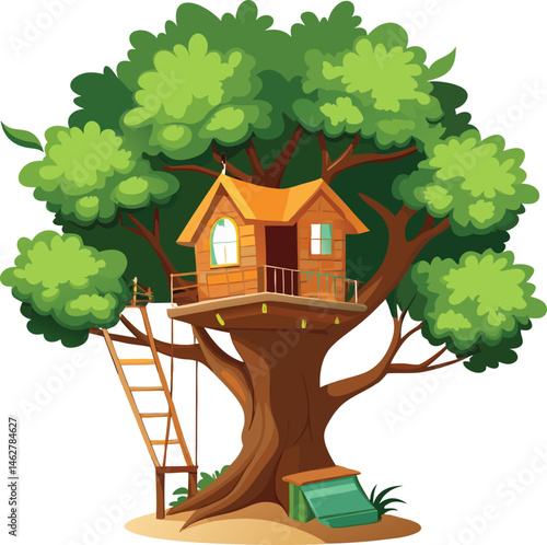 Tree with a treehouse
