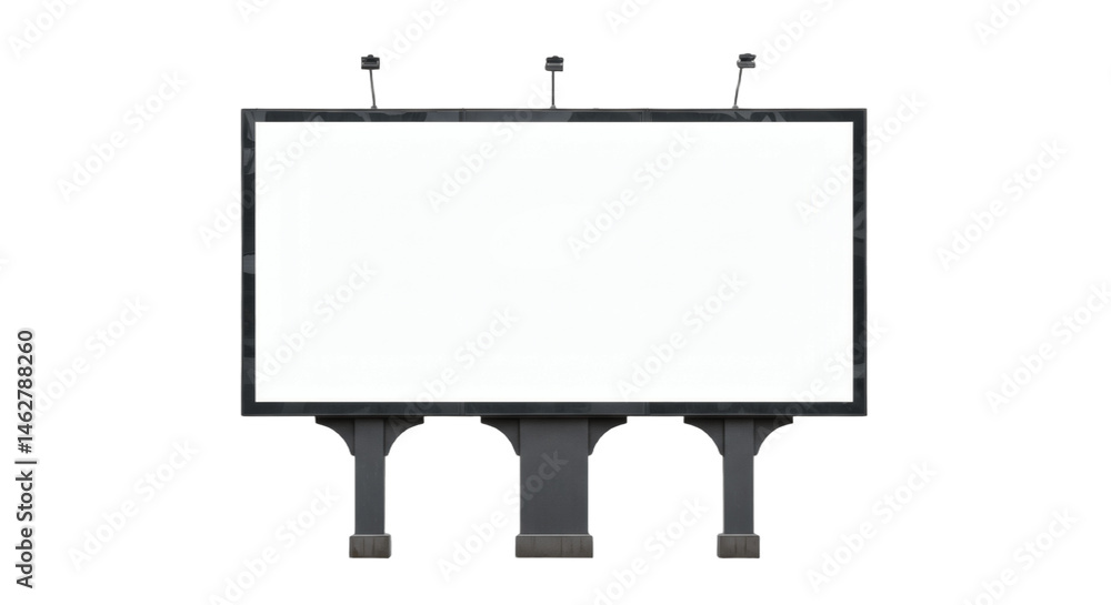 A clean and realistic billboard with a white screen, ideal for advertising mockups, branding presentations, or visual marketing templates A clean and realistic billboard with a white screen, ideal for advertising mockups, branding presentations, or visual marketing templates