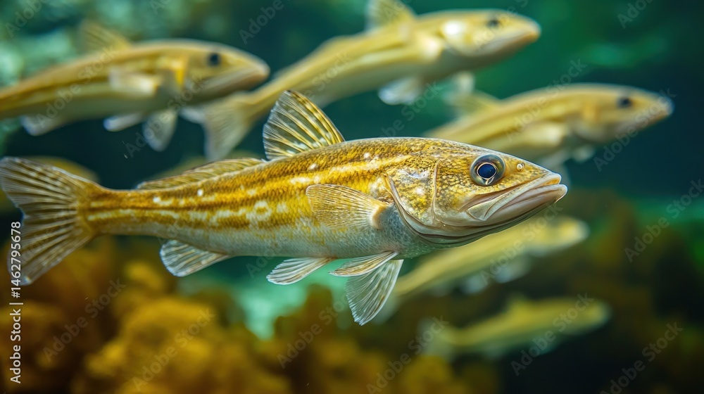 Fototapeta premium Fish School Underwater Ocean Life Marine