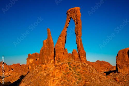 Desert erosion formation in Ennedi plateu in Chad. Ennedi plateu desert landscape