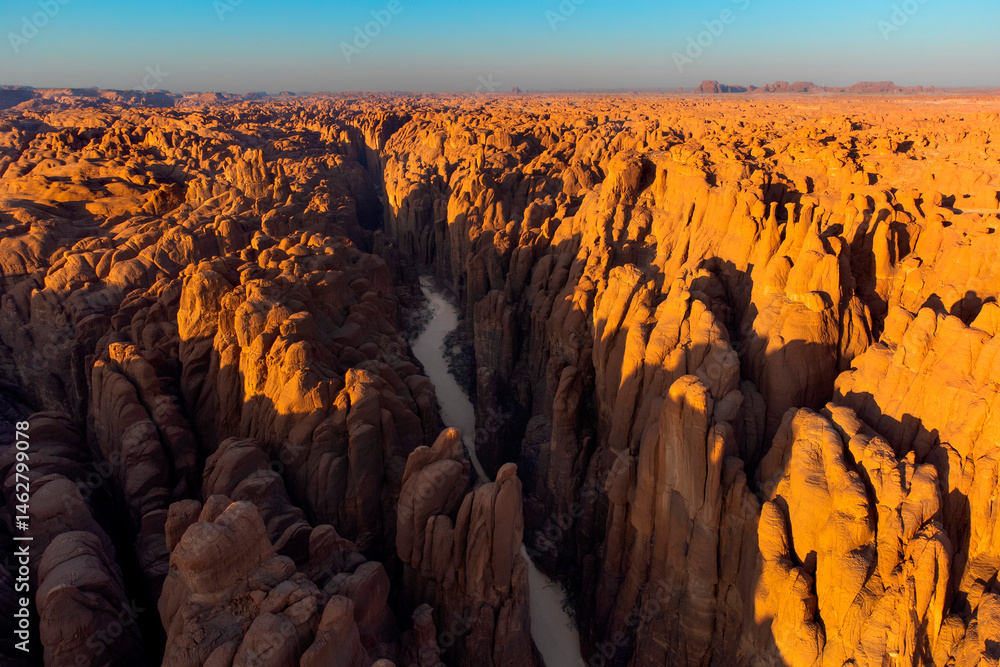 Desert erosion formation in Ennedi plateu in Chad. Ennedi plateu desert landscape