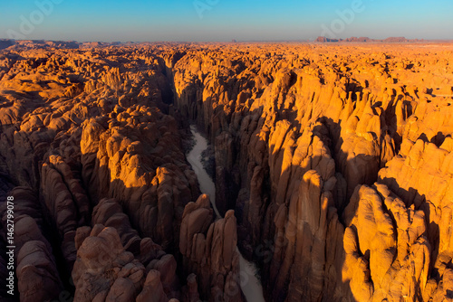Desert erosion formation in Ennedi plateu in Chad. Ennedi plateu desert landscape