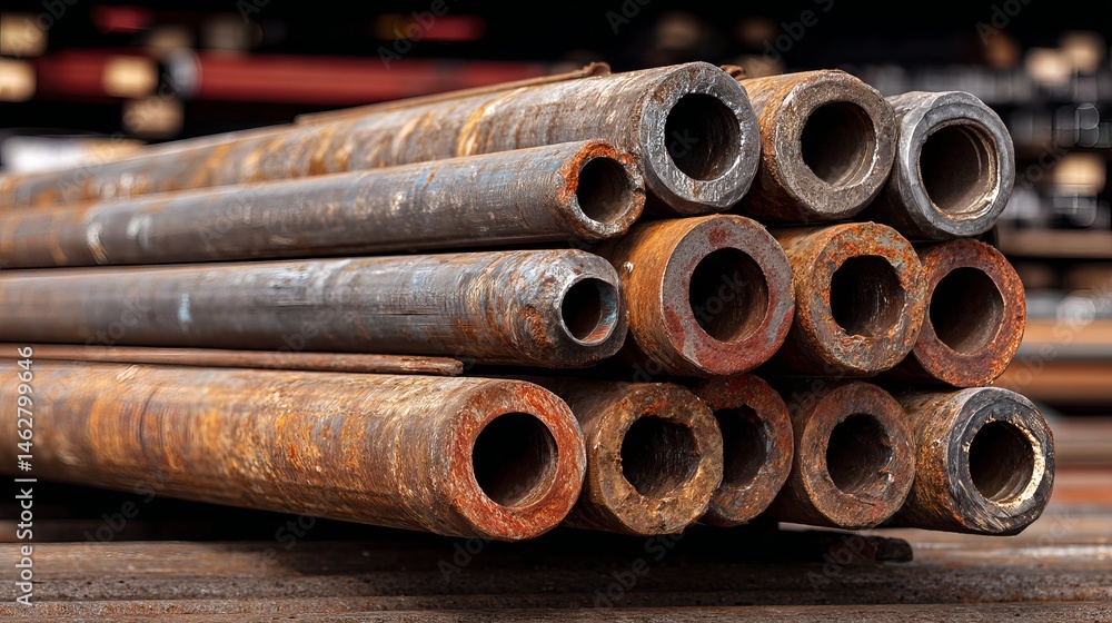 Rusty Metal Pipes Industrial Stack Closeup Photography Detailed Texture Background old red iron worn dark hole steel Rusty Metal Pipes Industrial Stack Closeup Photography Detailed Texture Background old red iron worn dark hole steel