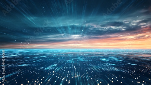 Futuristic digital data landscape