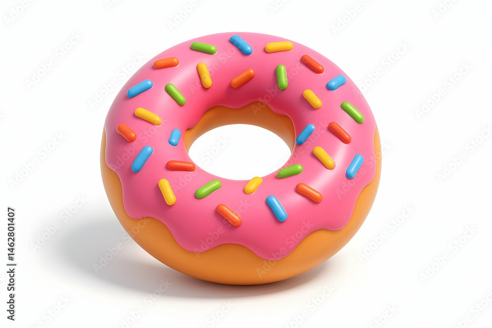 Colorful donut with sprinkles on a white background. Colorful donut with sprinkles on a white background.