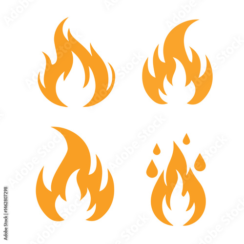 fire flames set