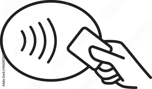 NFC & contactless payment vector icon —editable wireless tap symbol.

